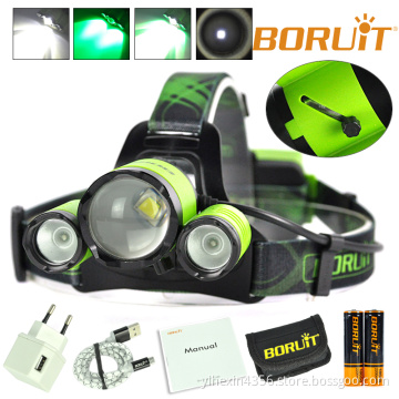 High Power Zoomable Hunting LED Headlamp / Rechargeable Best Night Headlight